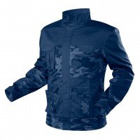 - - Working švarkas/striukė CAMO Navy, composition: 60 cotton, 37 polyester, 3 elastane, uniques design in blue shades, inner name label, profiled sleeves, multifunctional pockets fastened with zippers, Velcro, zipper covering pleate, velcro cuff adjustme