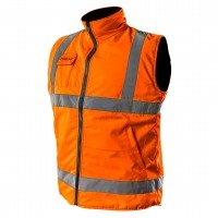 NEO work body warmer, double sided (ref. no. 81-521-L) with high visibility is practical solution that improves user safety by signalling presence in all lighting conditions, daylight or in darkness when illuminated by vehicle lamps. Outer side of the bod