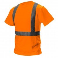 NEO high visibility working T-shirt (ref. no. 81-733-L) is a practical solution that improves user safety by signalling presence in all lighting conditions, daylight or in darkness with artificial light, when illuminated by e.g. vehicle lamps. Use of airy